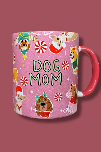 City Glow Dog Mom Christmas- Köpek Annesi - Noel Yılbaşı Hediyelik Kupa Bardak