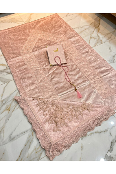 CONSTRAİN Σετ χαλιών προίκας 4 τεμαχίων γαλλικό βελούδινο με κορδόνια - Bride...