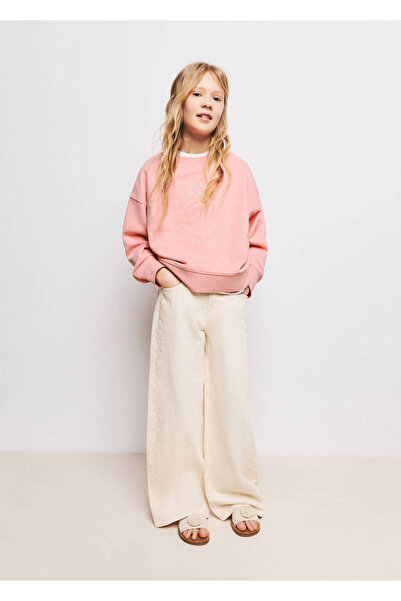MANGO Kids Palmiye desenli pamuklu sweatshirt