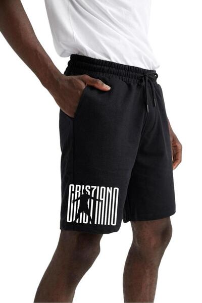 BENROMA CRISTIANO PRINTED BLACK MEN'S SHORTS