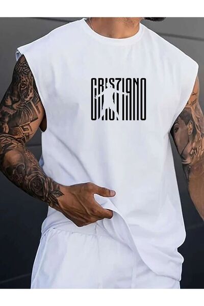 BENROMA Futbol Karakter Baskılı Oversize Unisex Kolsuz Tişört