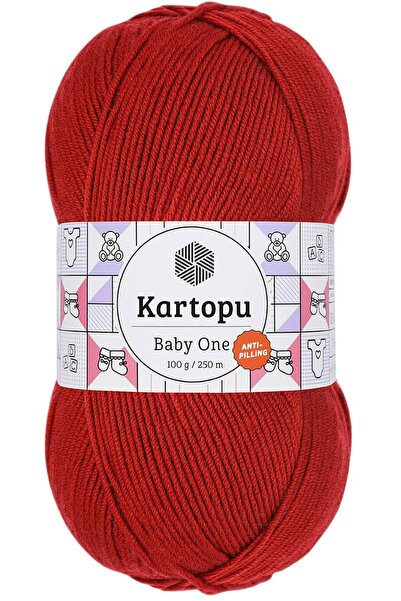 K.artopu Baby One Nonshedding Baby Hand Knitting Rope K129 Dark Red
