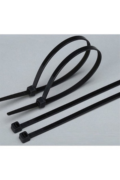 Pemsan 55 cm x 8 mm Plastik Cırt Kelepçe Siyah Kablo Bağı 50 Adet