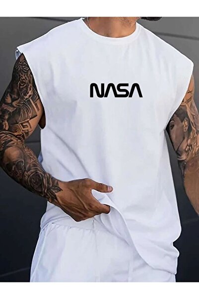 BENROMA Nasa Baskılı Unisex Kolsuz Tişört