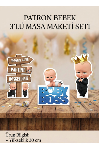 Genel Markalar Patron Bebek / Baby Boss Doğum Günü Masa Maketi
