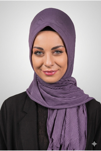 Şalcenneti.com Πρακτικό πλισέ σάλι Organic Vinegar Color - Μοντέλο με έτοιμο ...