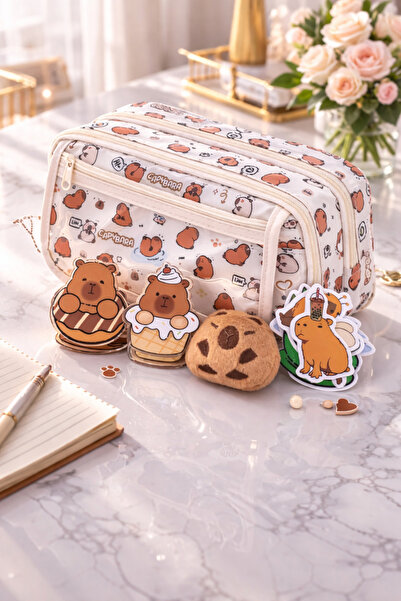 Fidanx Χαριτωμένη θήκη για στυλό με μοτίβο Καπιμπάρα, μεγάλης χωρητικότητας, ...