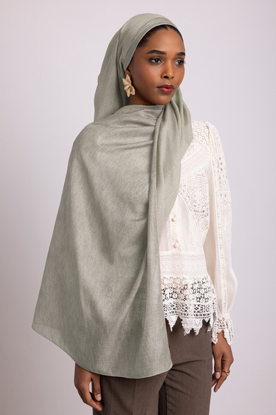 Ayshara Aura Με μονογραμματικό σχέδιο Διπλής όψης Σάλι - Ανοιχτό Θαλασσί Πράσινο