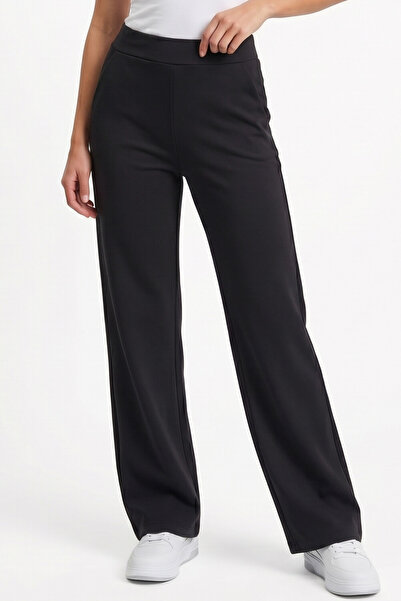Abruzzo High Waist Palazzo Pants with Lycra Pockets, Straight Cut Wide Leg - ...