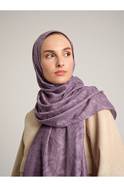 Ayshara Nakkaşhâne Με μονογραμματικό σχέδιο Διπλής όψης Σάλι - Μωβ Λιλά