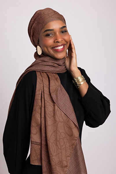 Ayshara Σεμπνεμ Χάτιν Με μονογραμματικό σχέδιο Διπλής όψης Σάλι - Πλακάκι