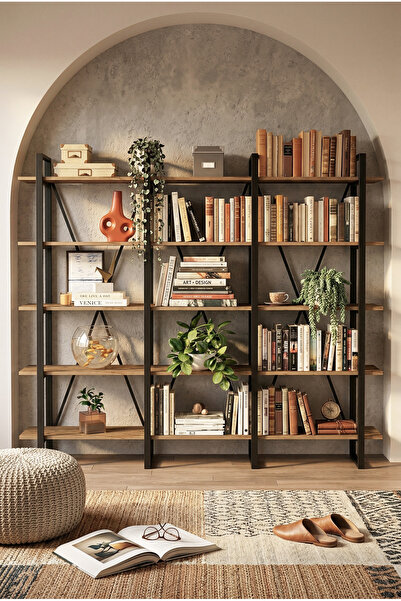 Yurudesign Ml4 5 Raflı Iron Metal Kitaplık 220cm*34cm*180cm