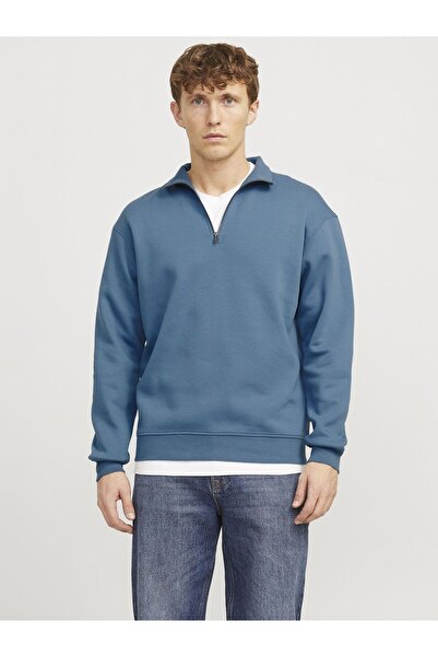 Jack & Jones Mikina s polovičním zipem, jednobarevná