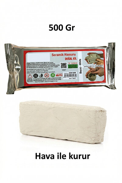 HOBBYRONS Seramik, Kil Hamuru, 500 Gr, Beyaz, Kil, Modelleme Çamuru