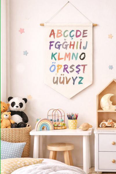 Miomundo Letters Printed Wall Banner Colorful Kids Room Wall Decor Accessory