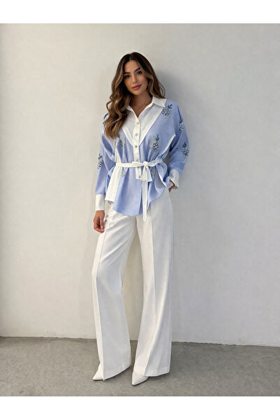 FUAT GÜRSEN Ριγέ τουνίκ με λεπτομέρεια από διακόσμηση με χάντρες