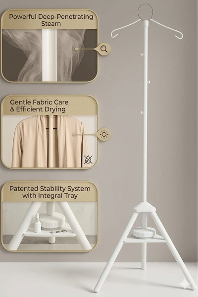 Primo Plus حامل مكواة بخار الملابس - علاقة مبخرة مزودة بفتحات وخطافات لتبخير ...