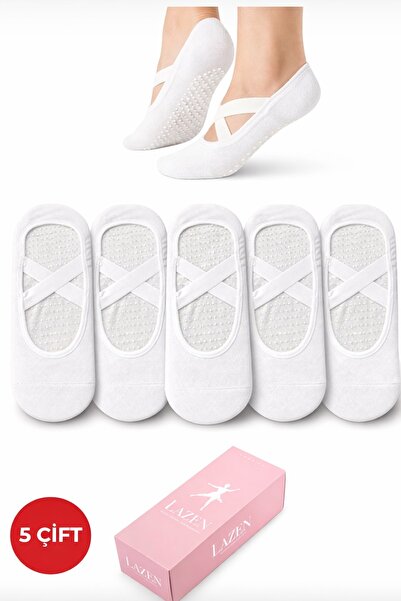 Lazen Αντιολισθητική σόλα από σιλικόνη Pilates Yoga Socks Γυναικείες - Σετ 5 ...