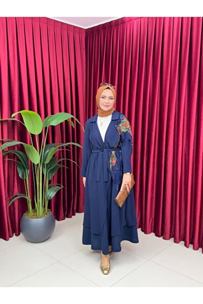 VALENS BOUTİQUE Ανοιχτό μπροστινό μπουφάν με γιακά Τεσεττουρ Καπ Σιμπελ