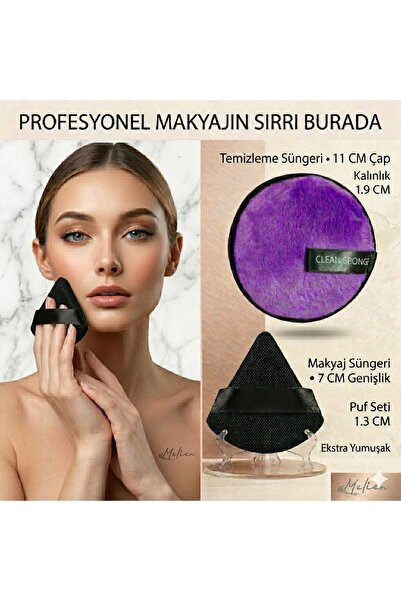 Melien Yüz Temizleme Yıkama Ve Kuru Islak Makyaj Süngeri Kozmetik Yüz Göz Alt...