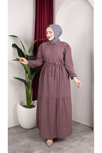 MODAMÜNASİP Φόρεμα με γιακά πουκάμισο Lara με μισό κουμπί