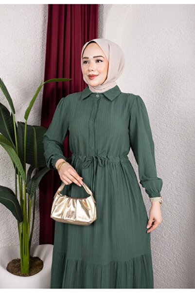 MODAMÜNASİP Φόρεμα με γιακά πουκάμισο Lara με μισό κουμπί