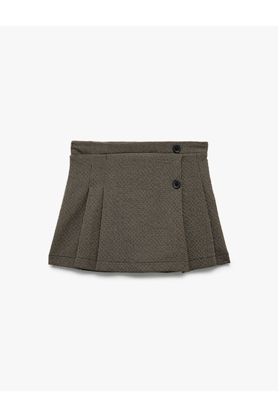 Koton Button Detailed A-Line Pleated Skirt
