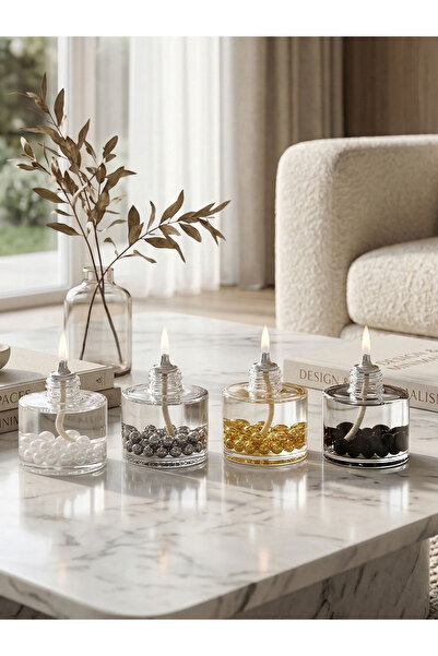 impeRiums Pearl Cylinder Dekoratif Kandil Mum 4'lü Set