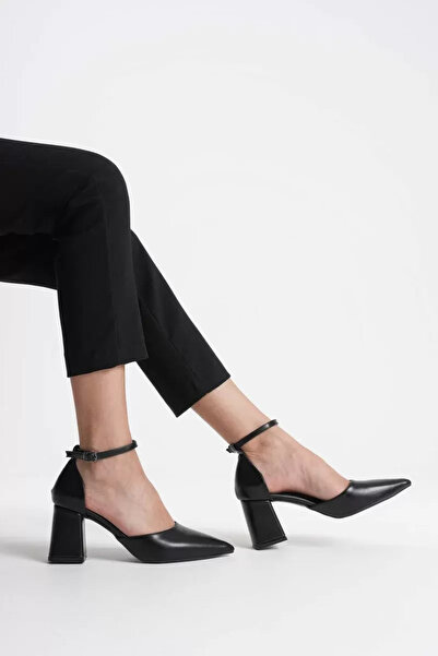 Belinora Γυναικεία παπούτσια με τακούνι μαύρο δέρμα TR08MS11D
