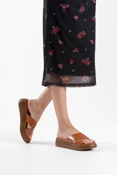 Belinora Παντόφλες από γνήσιο δέρμα Tan TR31MY54E