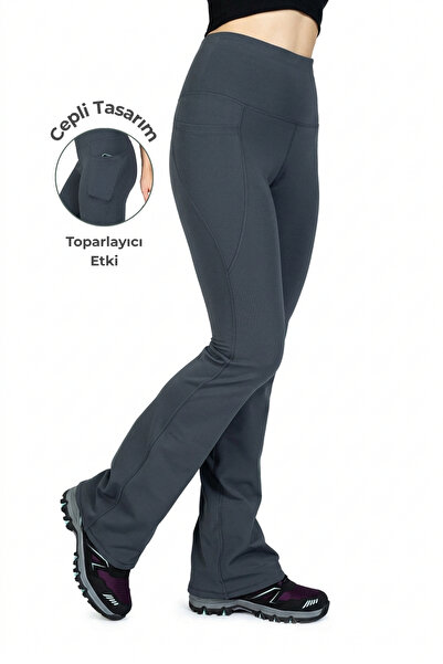 The Step Sports Nova Spanish Flare Ανθρακί Ψηλόμεσο Αθλητικό Κολάν από Μαλακό...