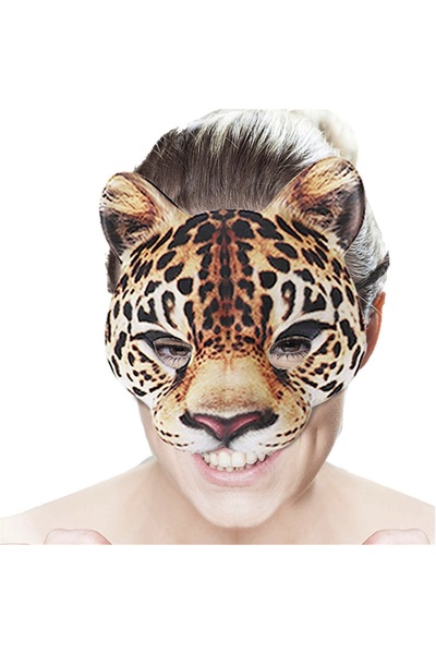 Schulzz Leopar Üç Boyutlu Kadife Dokulu Cosplay Maske