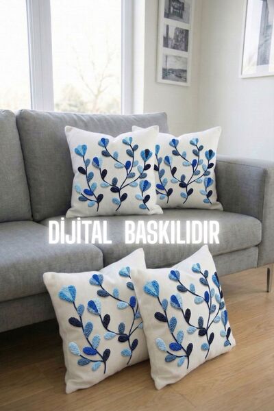 Hayal Dekoratif Μοτίβο κεντήματος Punch 3D Ψηφιακό Τυπωμένο Μπλε Χρώμα Κέντημ...