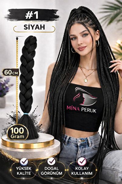 X-Pression Mina Peruk Sentetik Örgülük Jumbo Saç X Pression 100 Gr. - Siyah