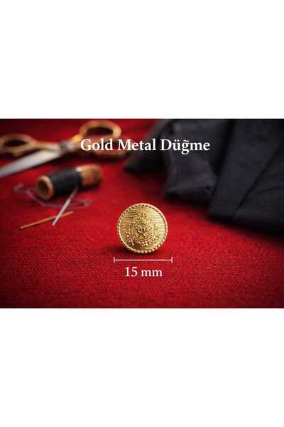 İMREN AKSESUAR Κουμπί μπουφάν Light Gold Strap Blazer - 1,5 cm, 1 πακέτο 6 τε...
