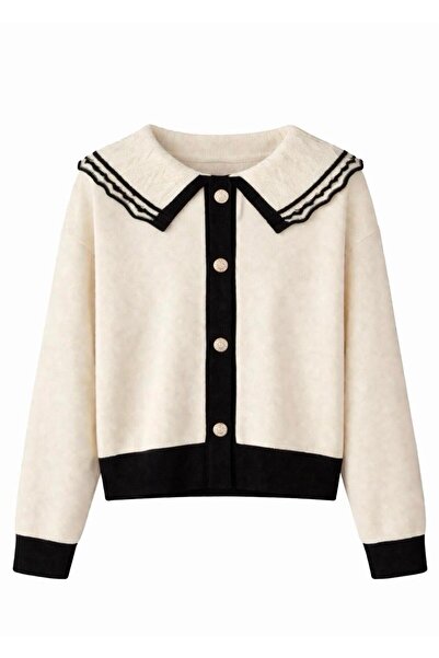 nowglamup Apron Collar Cardigan Sweater