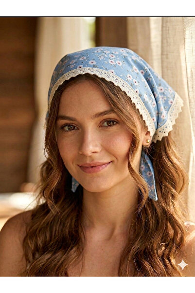 Mufincollection Βαμβακερή μπαντάνα με δαντέλα και λουλουδάτο σχέδιο – Γυναικε...