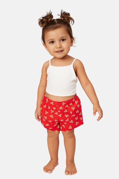 Hamleys شورت مطبوع عليه رسومات للبنات الصغار، متعدد الألوان