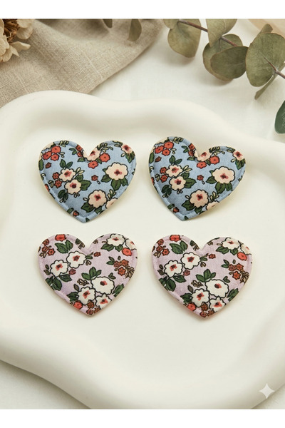 Jeevee Saçsız Bebek Tokası Kalp Figürlü 4lü Set