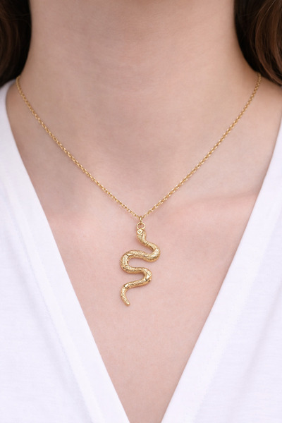 Girift Vintage Blaze Women's Gold Snake Figured Necklace