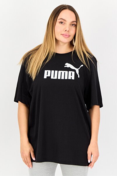 Puma بلوزة نسائية رياضية بأكمام قصيرة للخارج، باللون الأسود