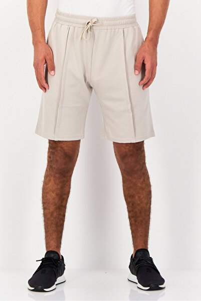 Tapout Men Textured Basic Shorts, Ivory