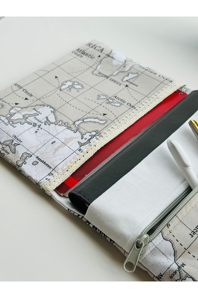 harmony dirndl Zippered Multi-Compartment Book Bag │ Patterned Book Notebook Cover Organizer