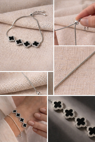 CAPPA GIFT YONCA MODEL SİYAH TAŞLI ŞIK GÜNLÜK KADIN BİLEKLİK