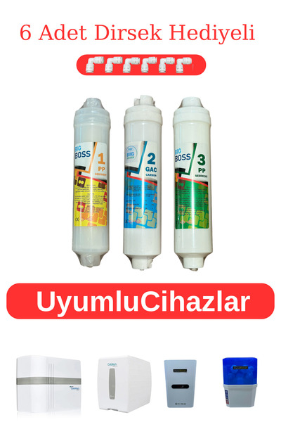 AURA Tüm kapalı kasa su arıtma cihazları ile uyumlu ihlas Cebilon 3'Lü Su Arı...