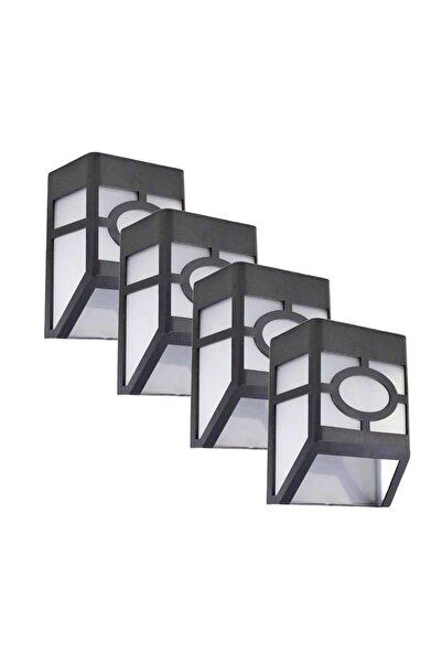 Bibilel Σετ 4 ηλιακών λαμπτήρων LED, Γεωμετρικό σχέδιο, για κήπο, 5 W, Bibile...