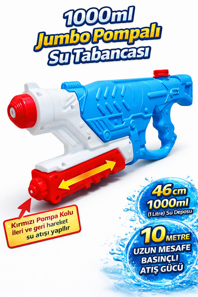 a v d a 1 Litre Büyük Boy Pompalı Su Tabancası