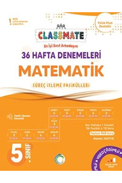 Okyanus Yayınları 5. Sınıf Classmate 36 Hafta Denemeleri Matematik Süreç İz. ...