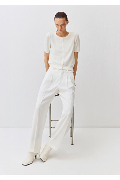 Mavi Linen Blend Ecru Short Sleeve Cardigan Slim Fit / Narrow Cut 1710782-70053