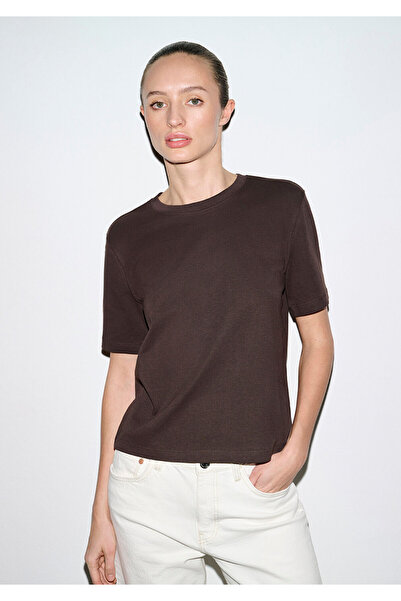 Mavi Brown Basic Interlock T-Shirt Semi Slim Fit 1613588-71603